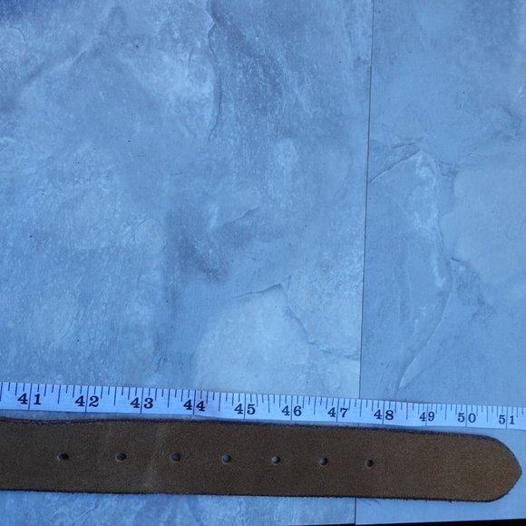 Classic Belt‎ Mens 44 Brown Leather Rustic Genuine Roller Buckle DAMEN HASTING - Picture 7 of 8